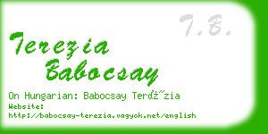 terezia babocsay business card